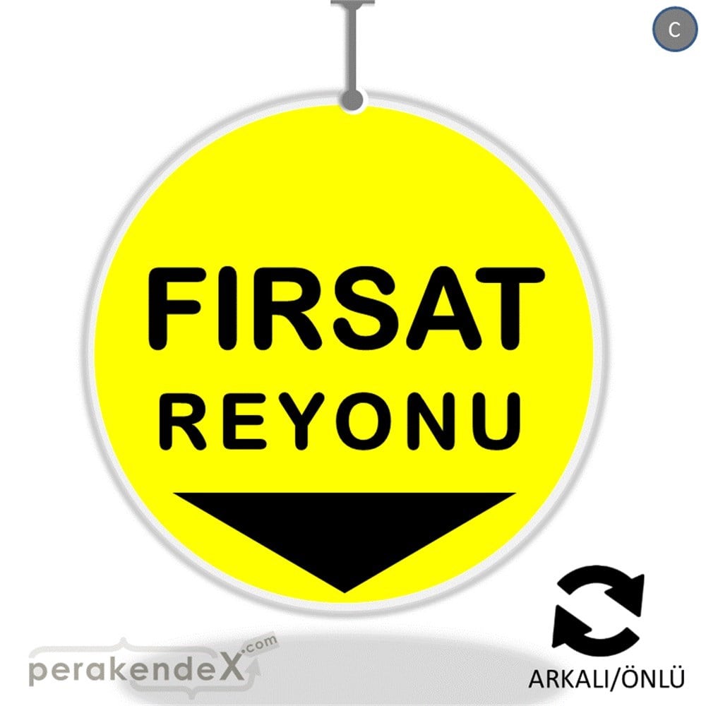 fırsat reyonu yönlendirme DÖNKARTI -oval,çift yön baskı