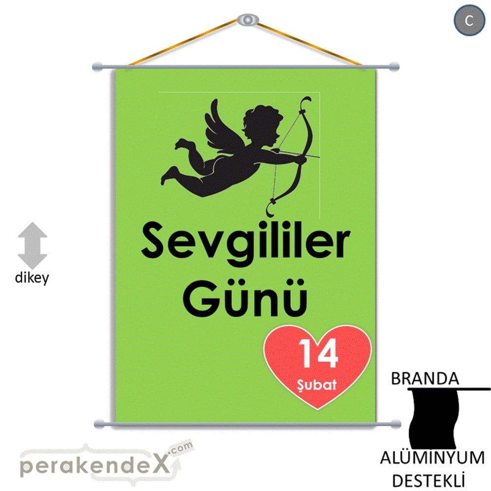 14 şubat sevgililer günü eros BRANDA POSTER,  AFİŞ -dikdörtgen,tek yön baskı