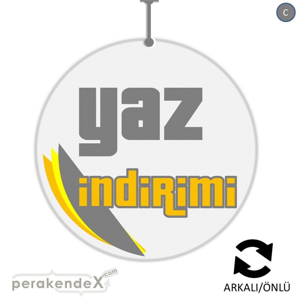 yaz indirimi DÖNKARTI -oval,çift yön baskı