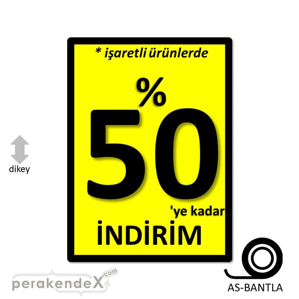 yüzde 50 ye varan indirim POSTERİ -dikdörtgen,tek yön baskı