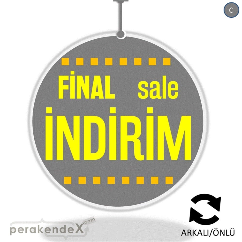 final sale indirim DÖNKARTI -oval,çift yön baskı