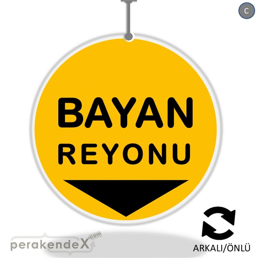 bayan reyonu yönlendirme DÖNKARTI -oval,çift yön baskı