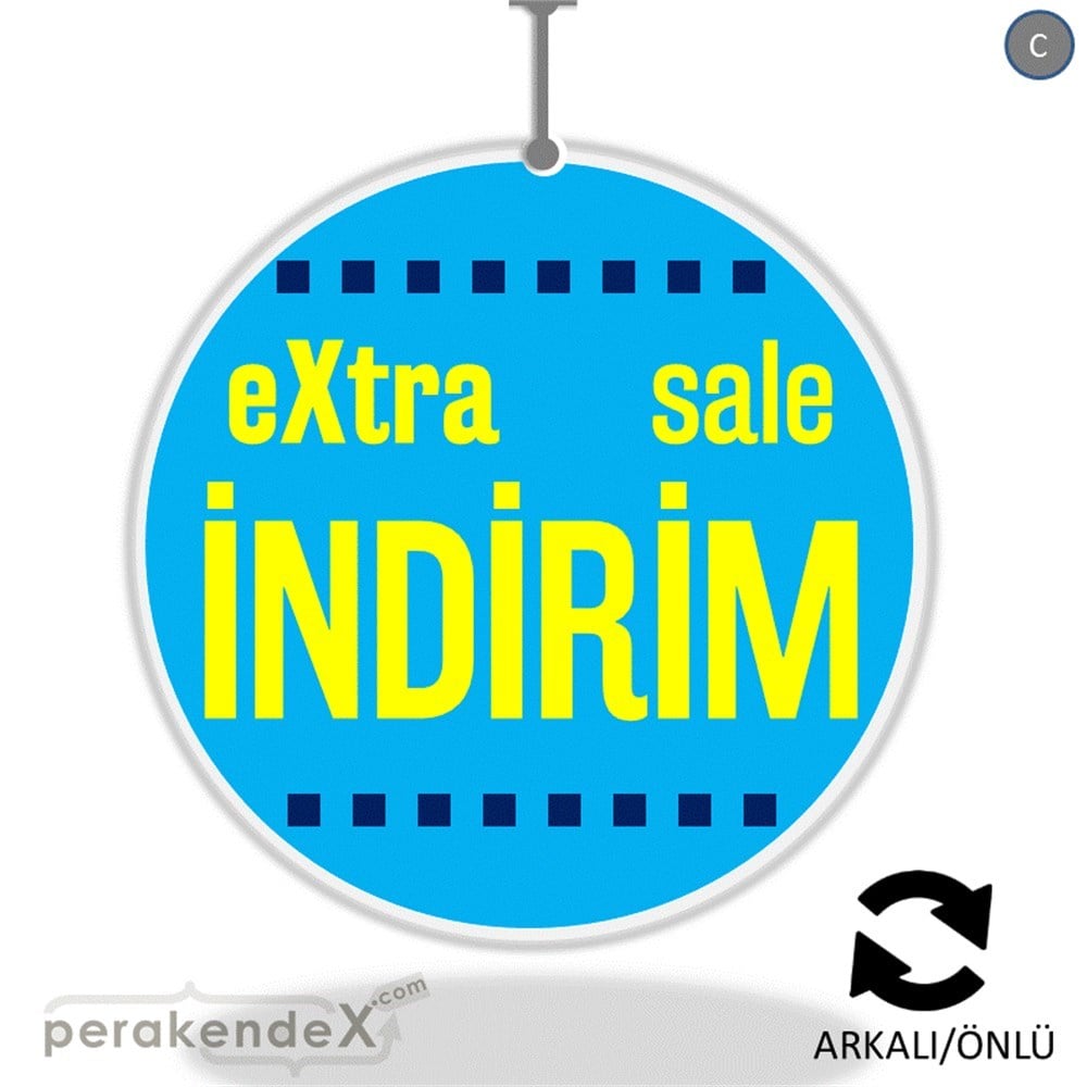extra sale indirim DÖNKARTI -oval,çift yön baskı
