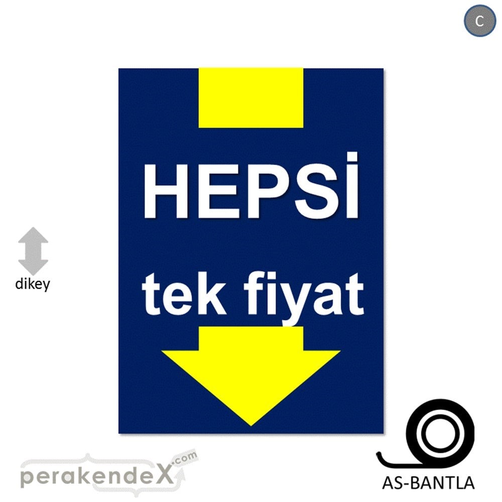 hepsi tek fiyat POSTERİ -dikdörtgen,tek yön baskı