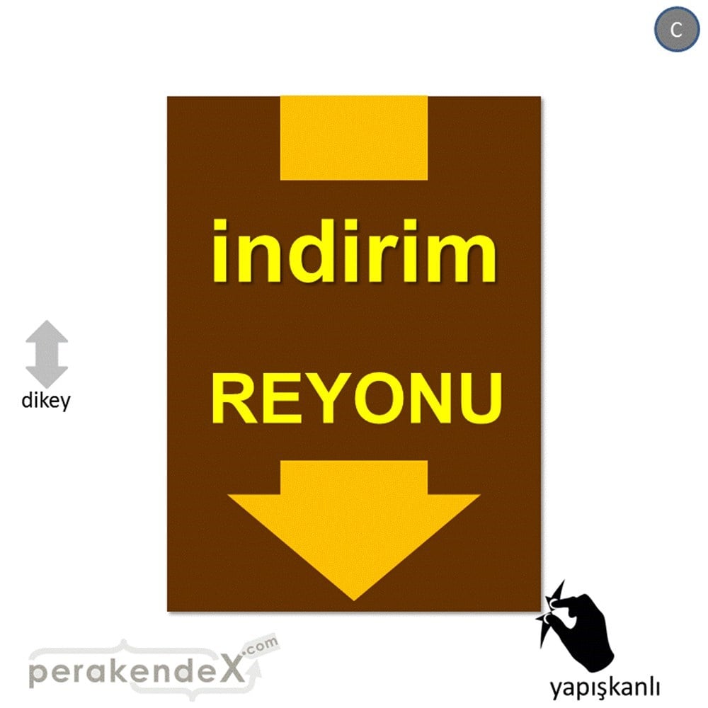 indirim reyonu CAMA YAPIŞAN FOLYO -dikdörtgen,tek yön baskı