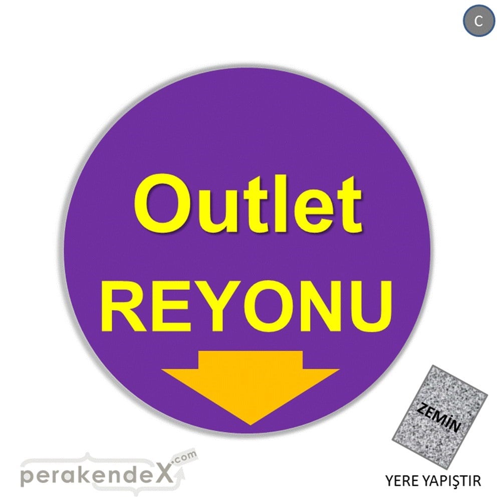 outlet reyonu YER ZEMİNE YAPIŞIR -oval,tek yön baskı