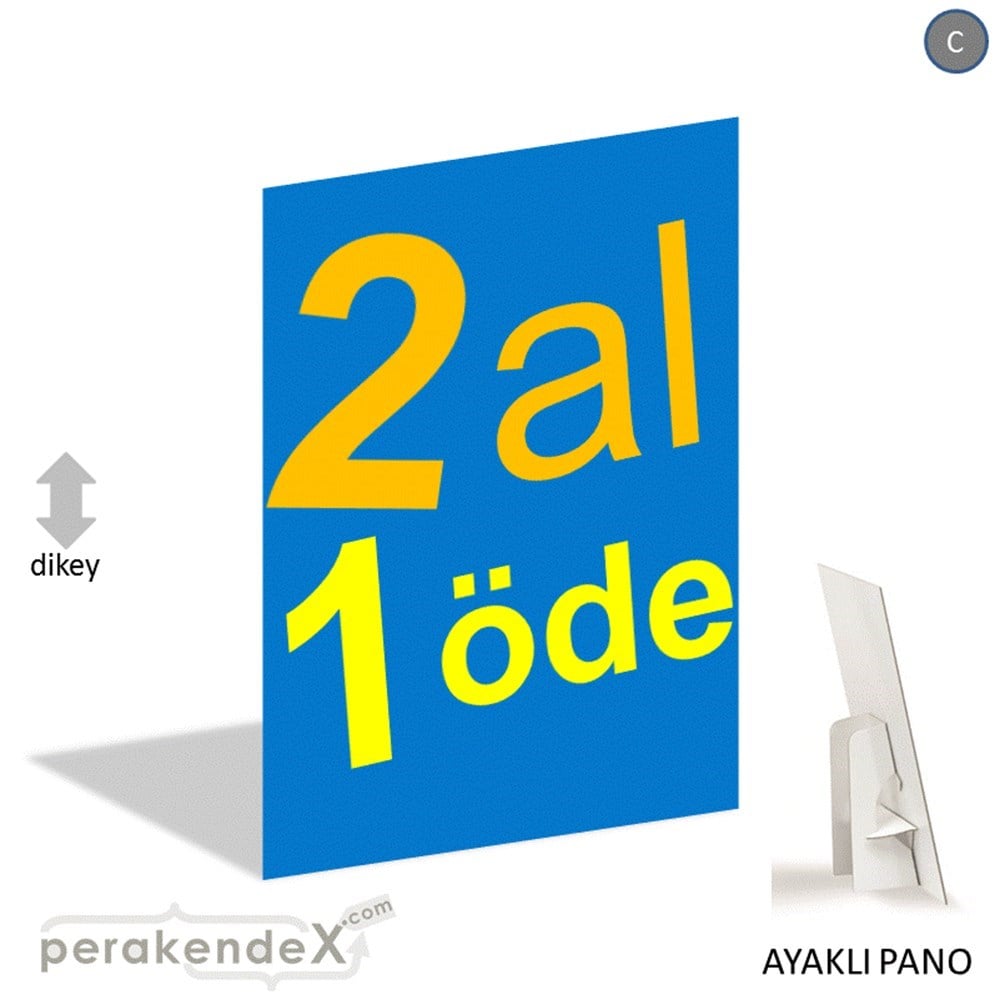 2 al 1 öde AYAKLI REKLAM PANOSU -dikdörtgen,tek yön baskı