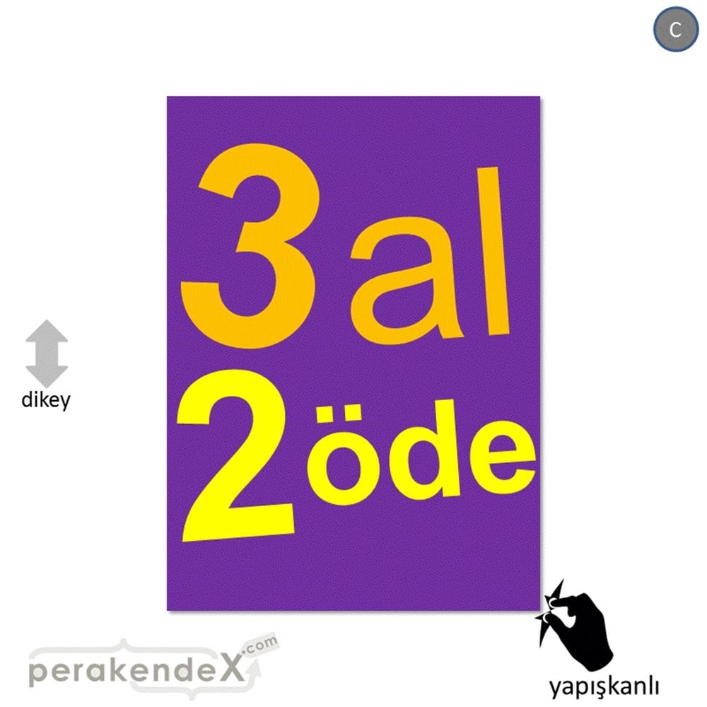 3 al 2 öde CAMA YAPIŞAN FOLYO -dikdörtgen,tek yön baskı