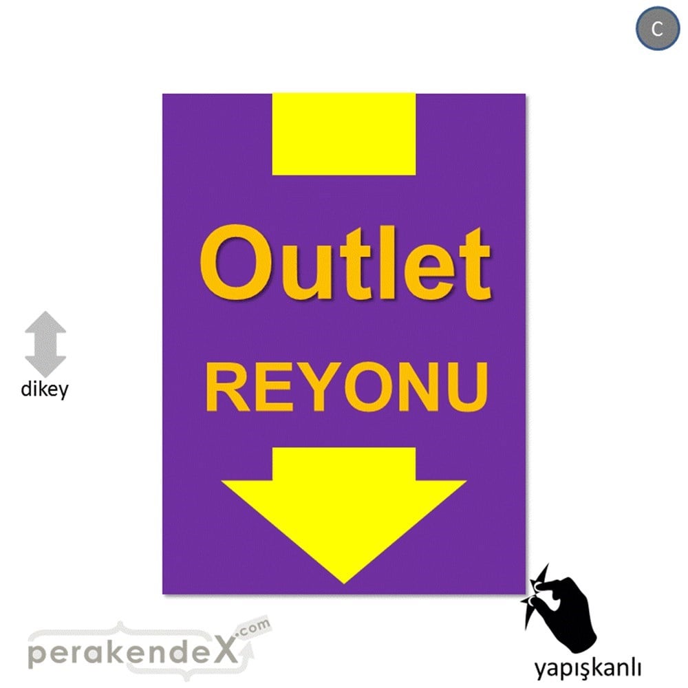 outlet reyonu CAMA YAPIŞAN FOLYO -dikdörtgen,tek yön baskı