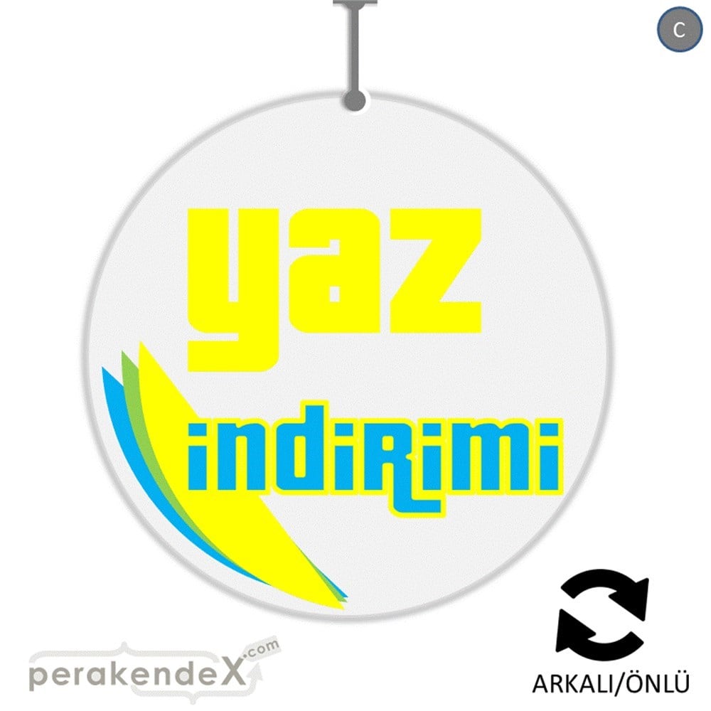 yaz indirimi DÖNKARTI -oval,çift yön baskı