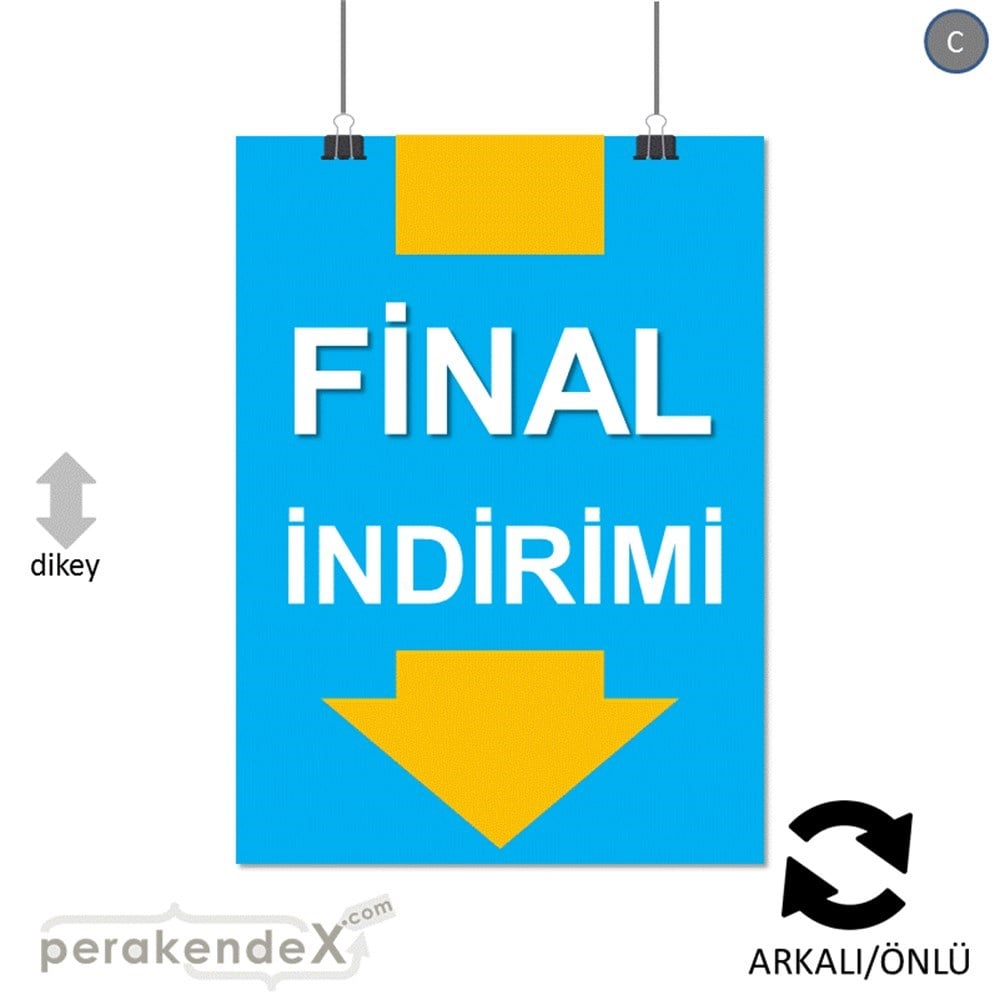 final indirimi SERT PLASTİK POSTER -dikdörtgen,çift yön baskı