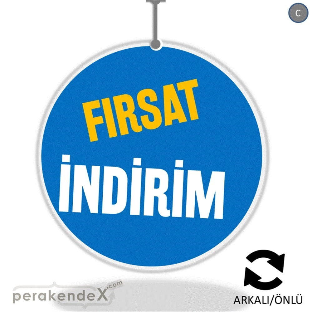 fırsat indirim DÖNKARTI -oval,çift yön baskı