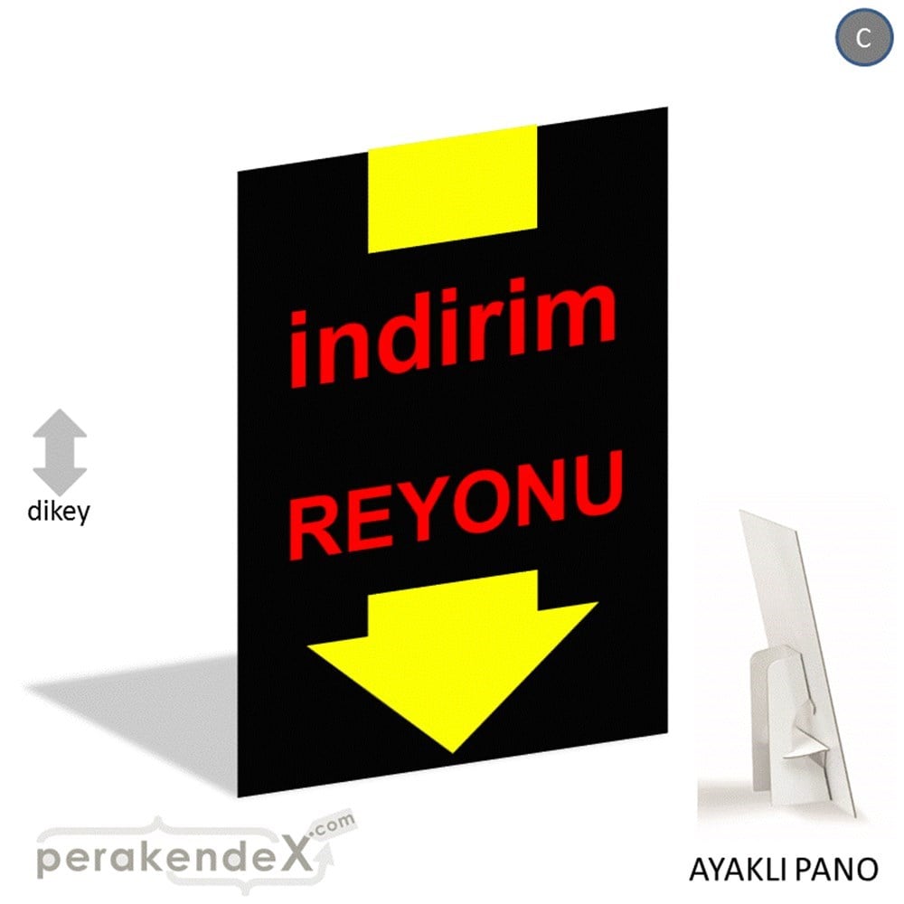indirim reyonu AYAKLI REKLAM PANOSU -dikdörtgen,tek yön baskı