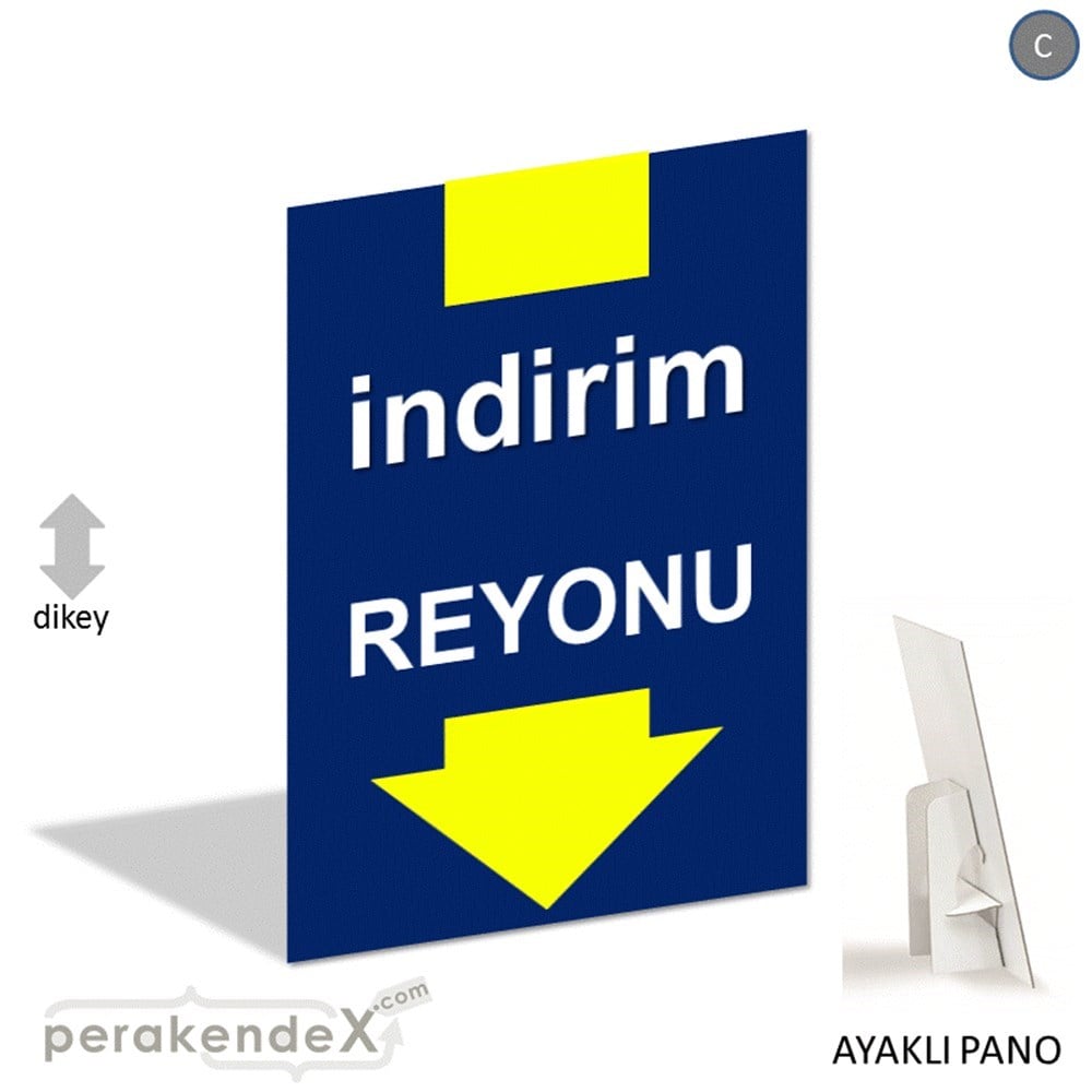 indirim reyonu AYAKLI REKLAM PANOSU -dikdörtgen,tek yön baskı