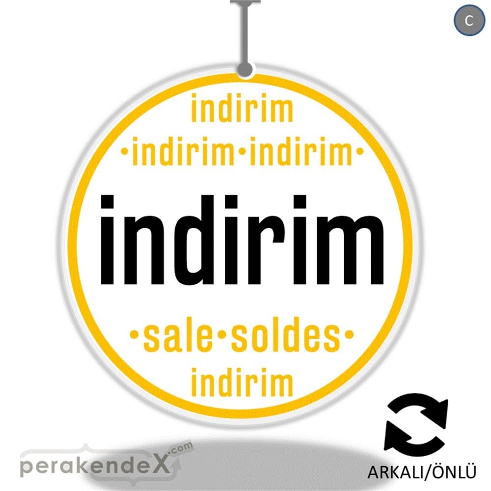 indirim sale soldes DÖNKARTI -oval,çift yön baskı