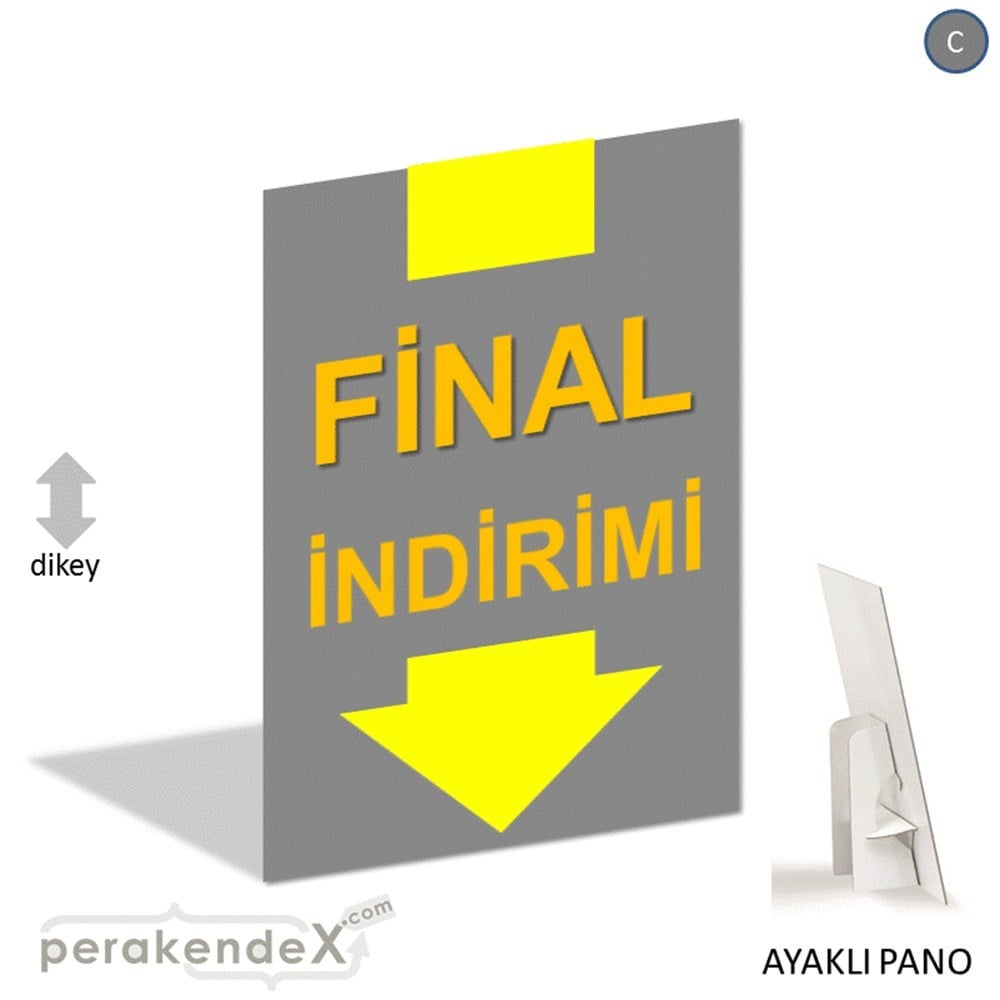 final indirimi AYAKLI REKLAM PANOSU -dikdörtgen,tek yön baskı