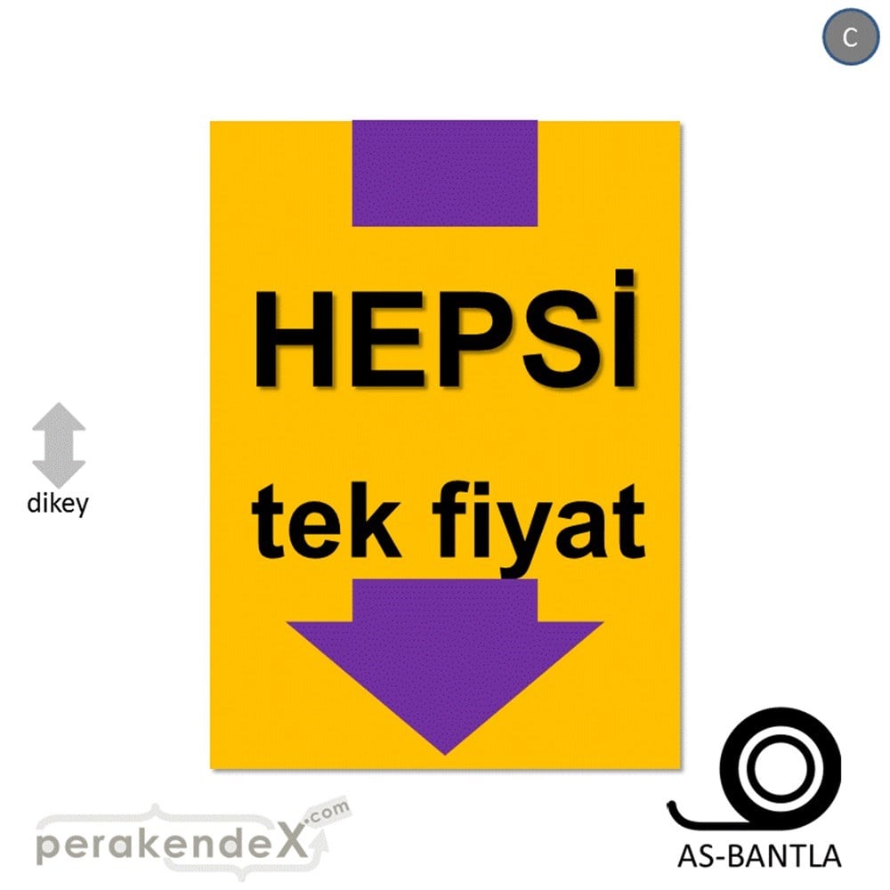 hepsi tek fiyat POSTERİ -dikdörtgen,tek yön baskı