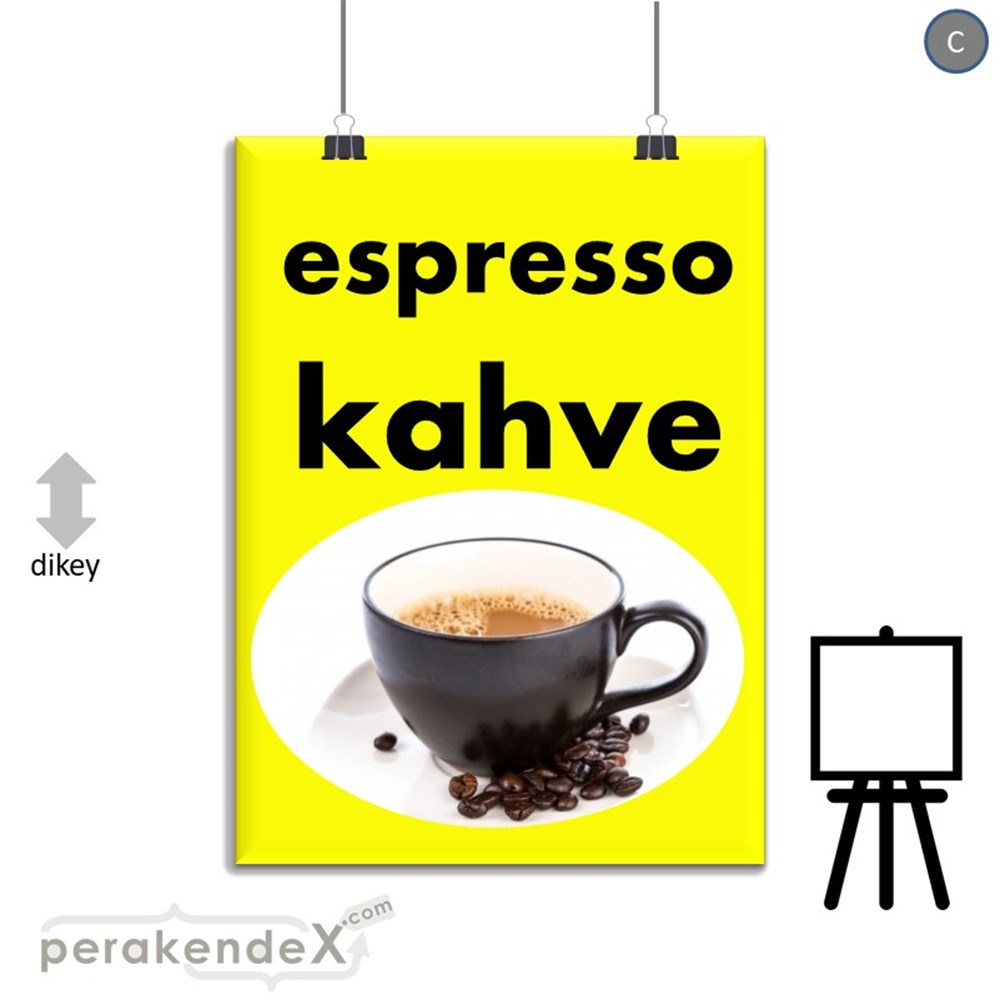 Filtre Kahve (Resimli) SERT PLASTİK POSTER,  AFİŞ -dikdörtgen,tek yön baskısert plastik poster,  afiş
