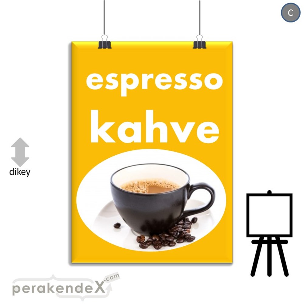 Filtre Kahve (Resimli) SERT PLASTİK POSTER,  AFİŞ -dikdörtgen,tek yön baskısert plastik poster,  afiş