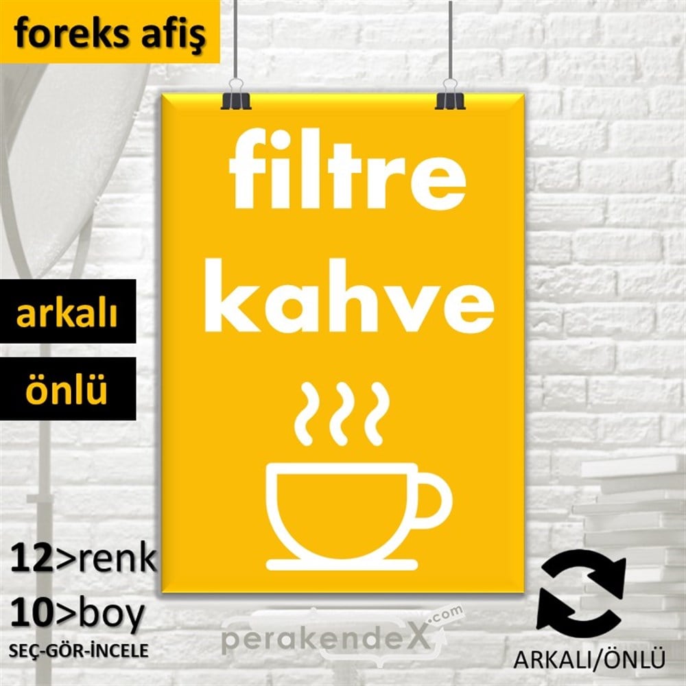 Filtre Kahve SERT PLASTİK POSTER,  AFİŞ -dikdörtgen,çift yön baskısert plastik poster,  afiş