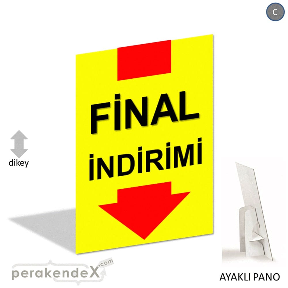 final indirimi AYAKLI REKLAM PANOSU -dikdörtgen,tek yön baskı