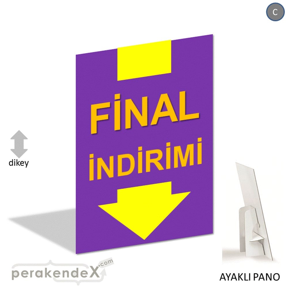 final indirimi AYAKLI REKLAM PANOSU -dikdörtgen,tek yön baskı