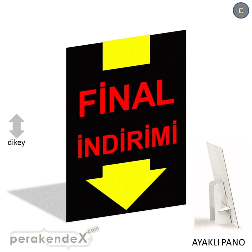 final indirimi AYAKLI REKLAM PANOSU -dikdörtgen,tek yön baskı