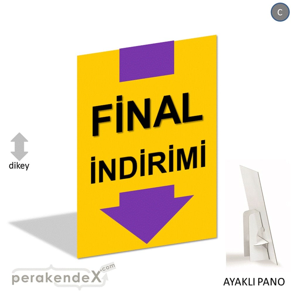 final indirimi AYAKLI REKLAM PANOSU -dikdörtgen,tek yön baskı