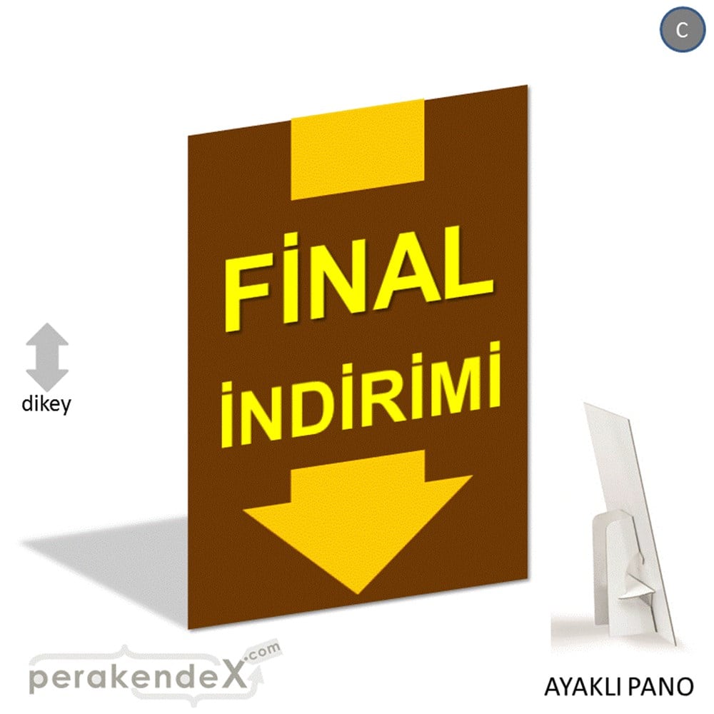 final indirimi AYAKLI REKLAM PANOSU -dikdörtgen,tek yön baskı