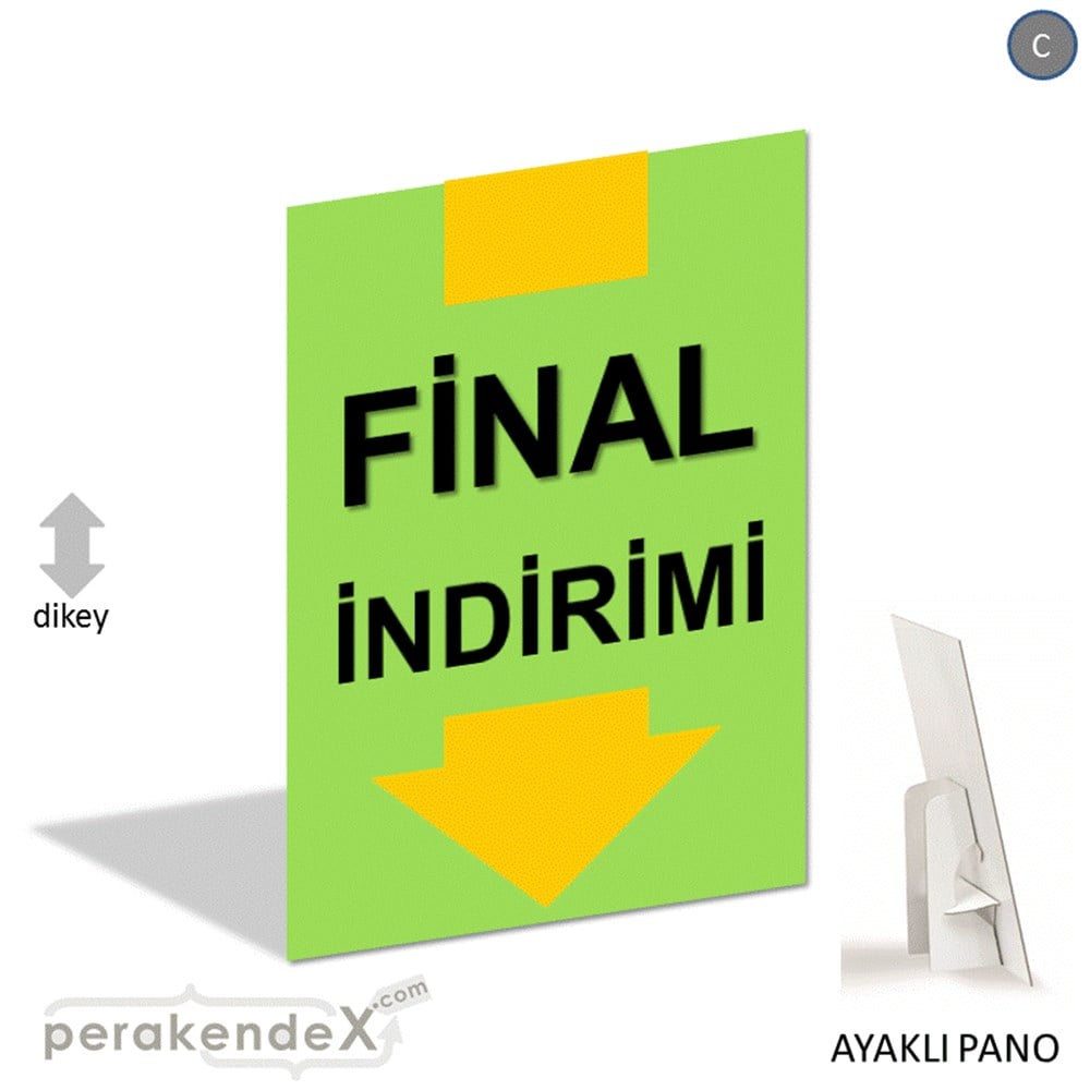 final indirimi AYAKLI REKLAM PANOSU -dikdörtgen,tek yön baskı