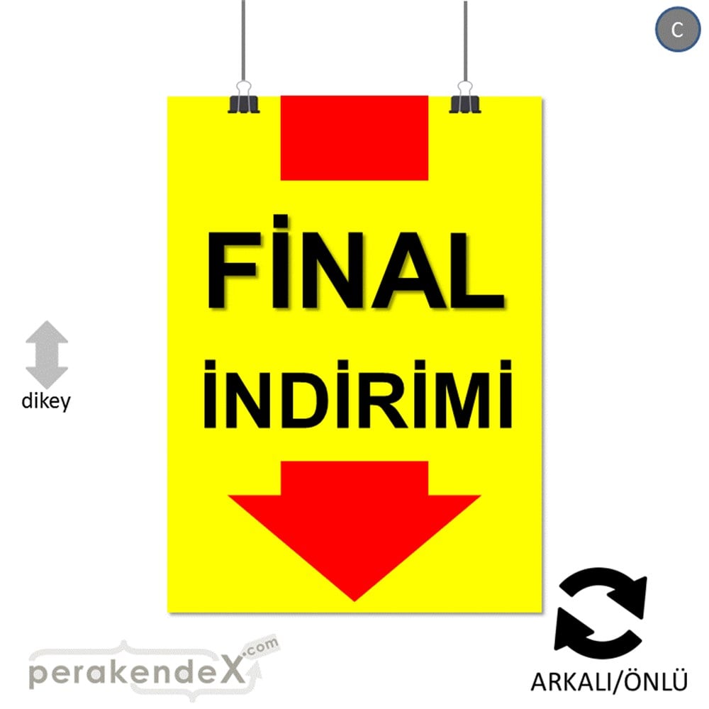 final indirimi POSTERİ -dikdörtgen,çift yön baskı