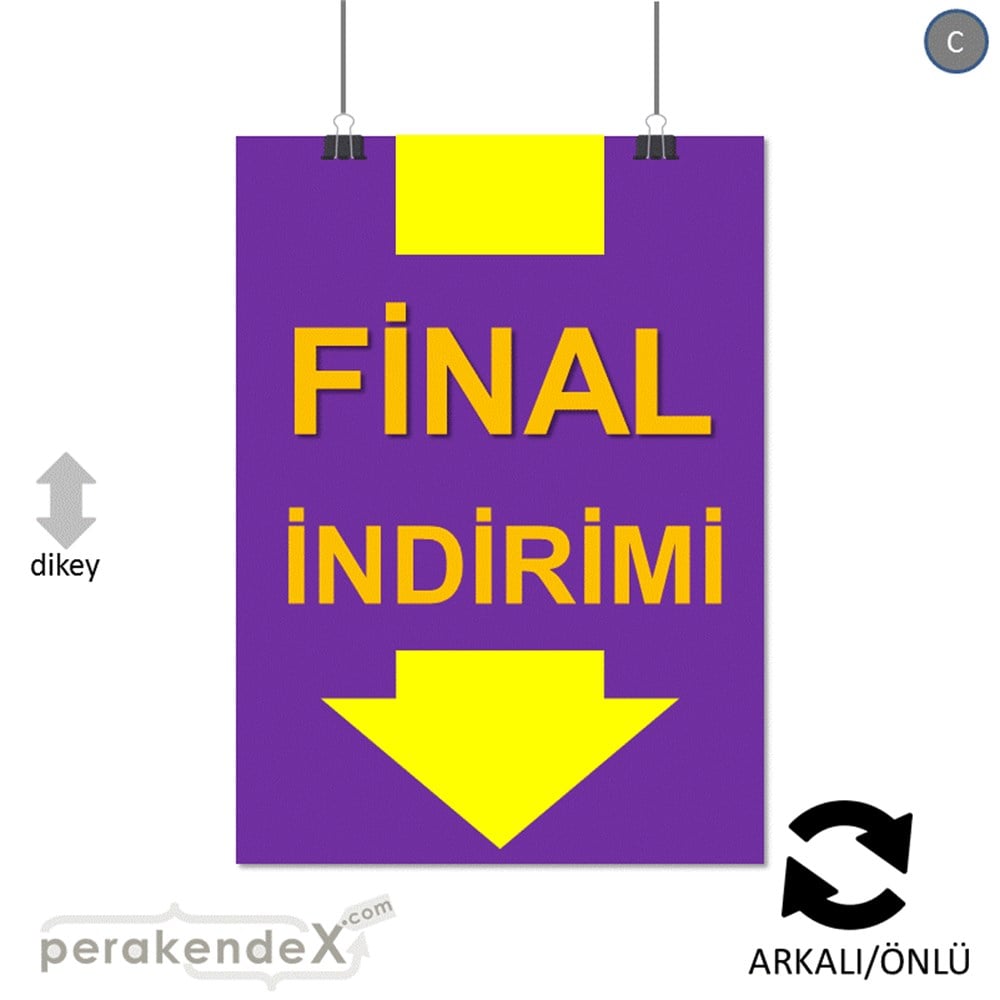 final indirimi POSTERİ -dikdörtgen,çift yön baskı