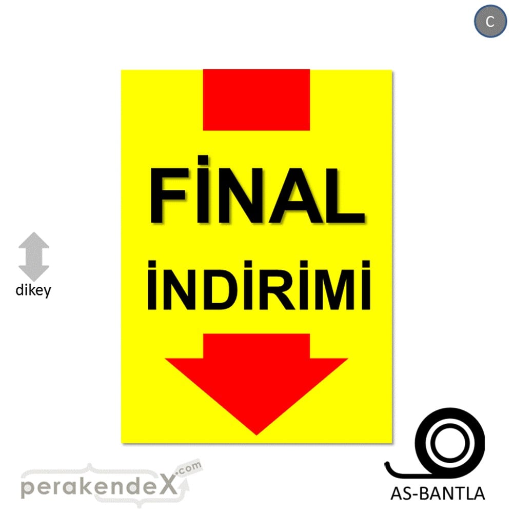 final indirimi POSTERİ -dikdörtgen,tek yön baskı