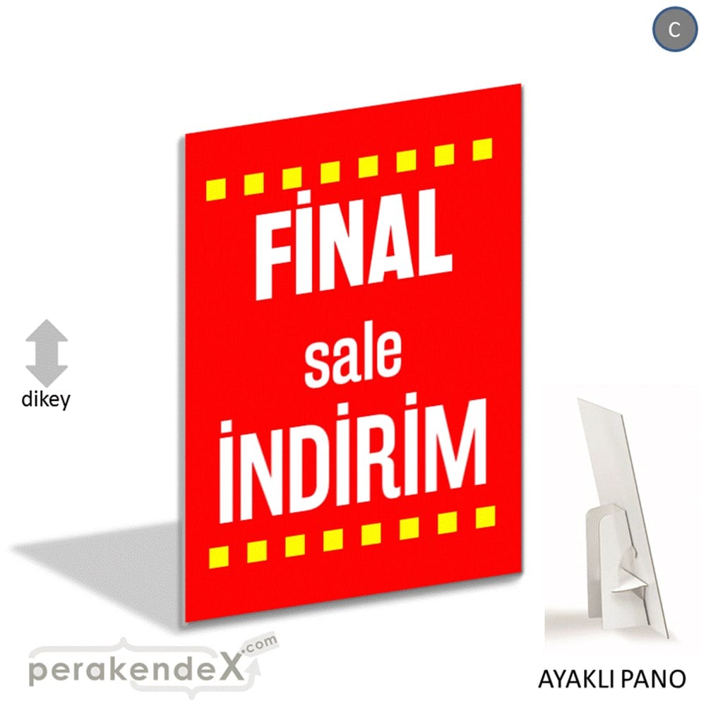 final sale indirim AYAKLI REKLAM PANOSU -dikdörtgen,tek yön baskı
