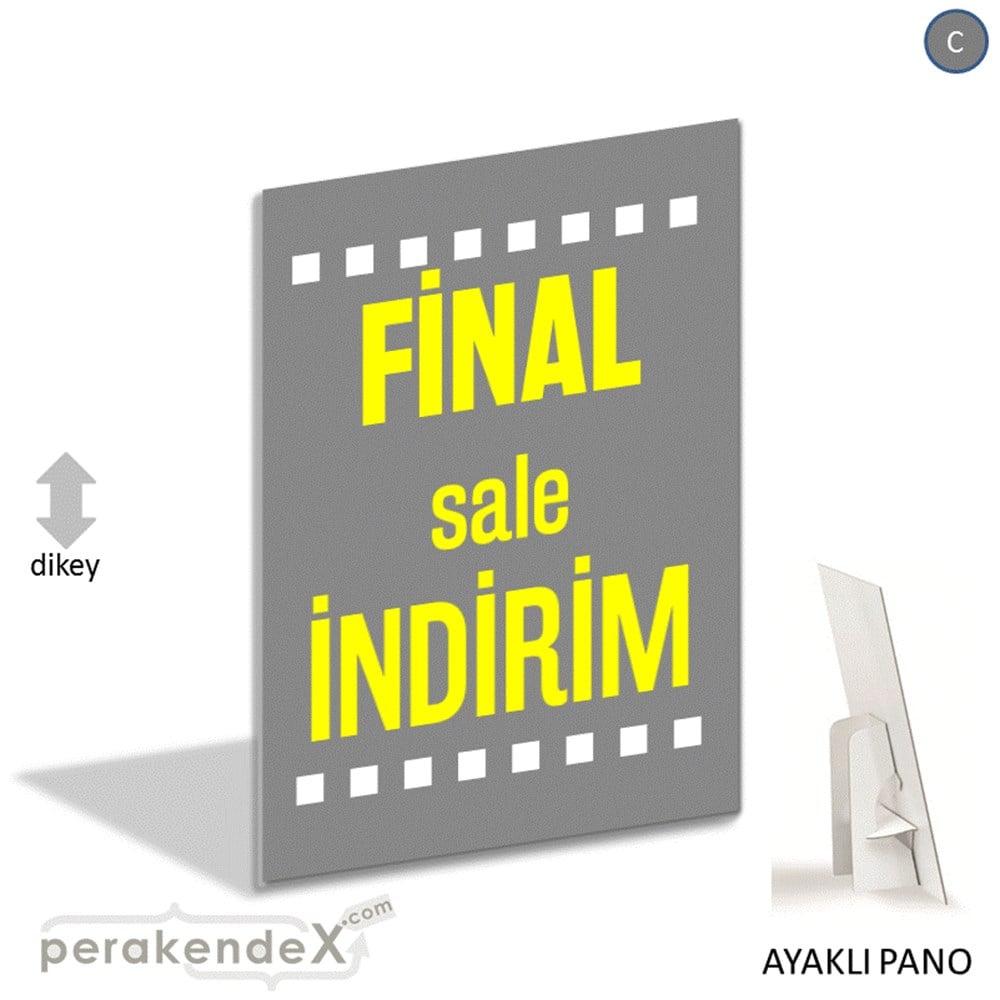 final sale indirim AYAKLI REKLAM PANOSU -dikdörtgen,tek yön baskı
