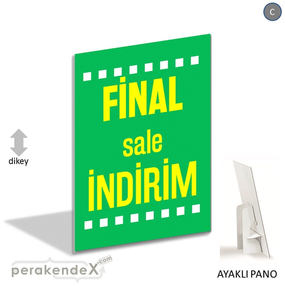 final sale indirim AYAKLI REKLAM PANOSU -dikdörtgen,tek yön baskı