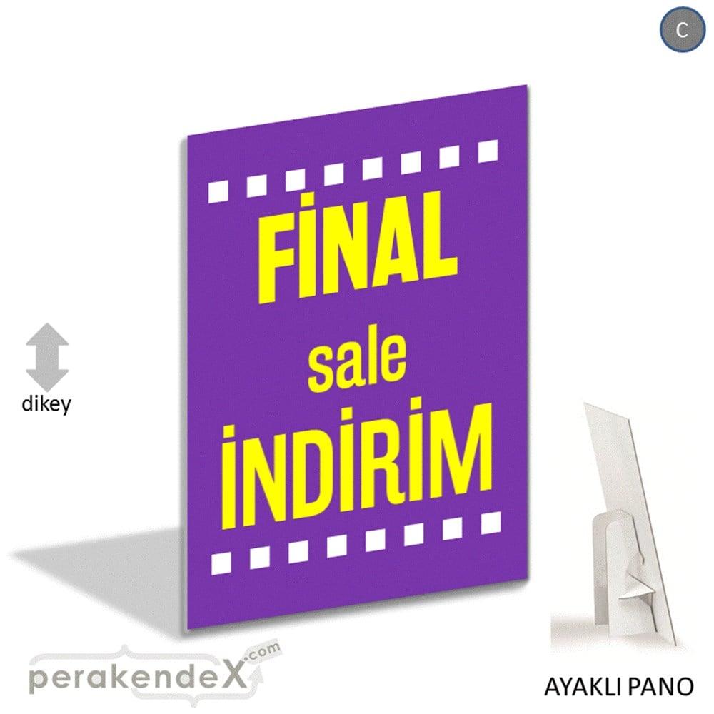 final sale indirim AYAKLI REKLAM PANOSU -dikdörtgen,tek yön baskı