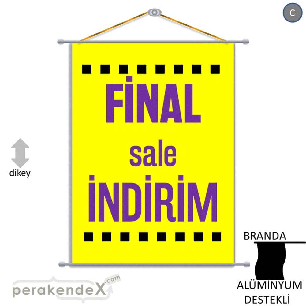 final sale indirim BRANDA AFİŞİ -dikdörtgen,tek yön baskı