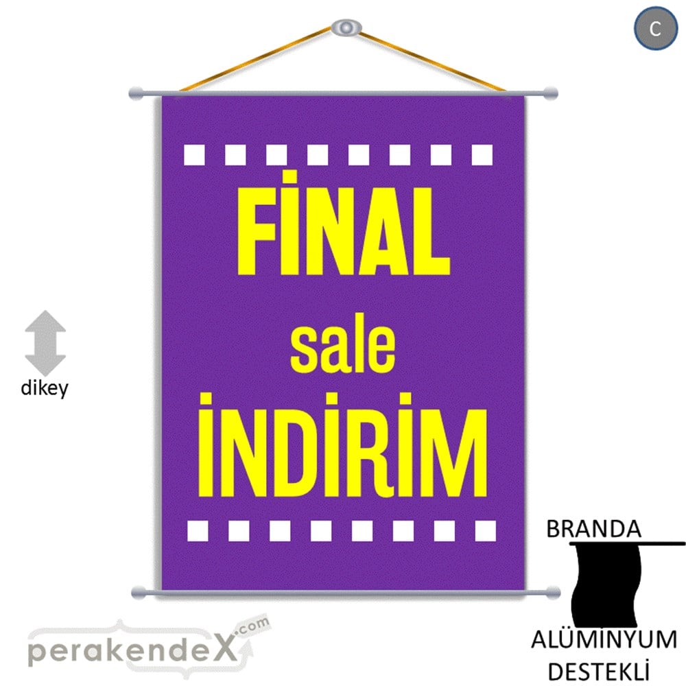 final sale indirim BRANDA AFİŞİ -dikdörtgen,tek yön baskı