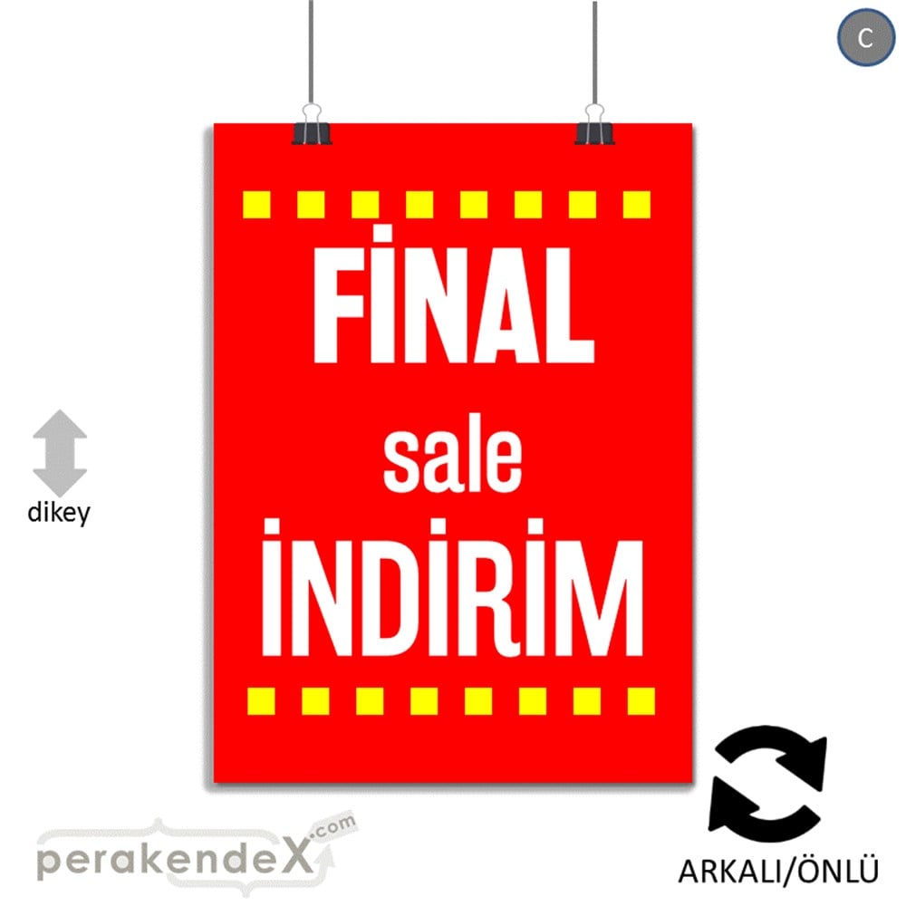 final sale indirim POSTERİ -dikdörtgen,çift yön baskı