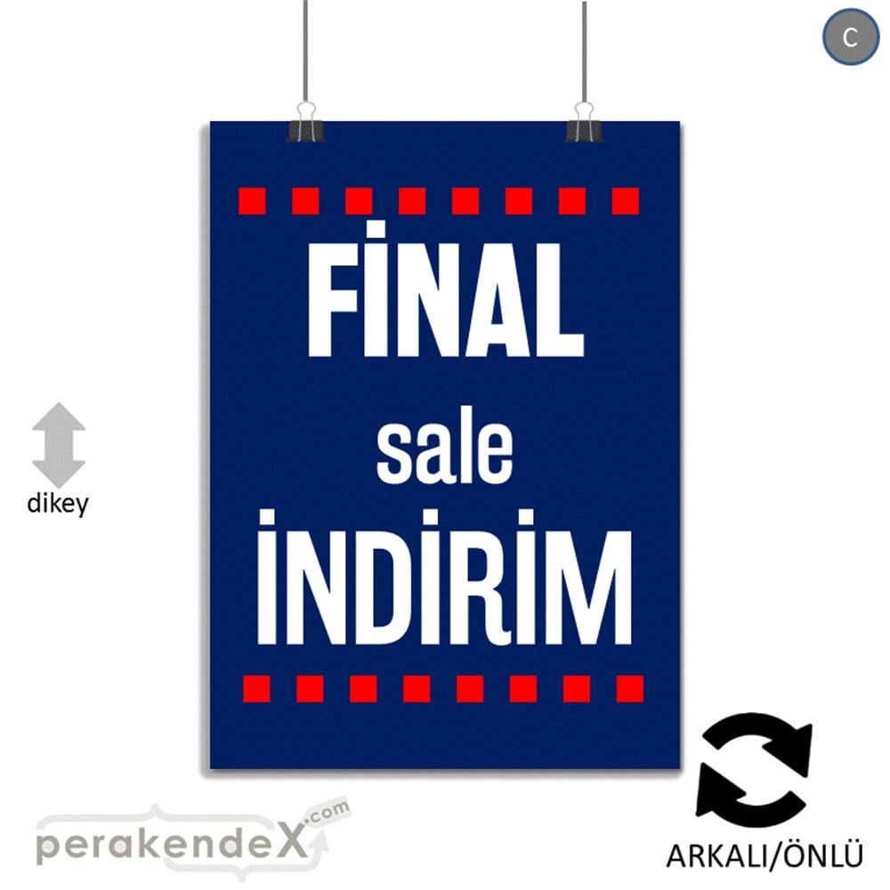 final sale indirim POSTERİ -dikdörtgen,çift yön baskı