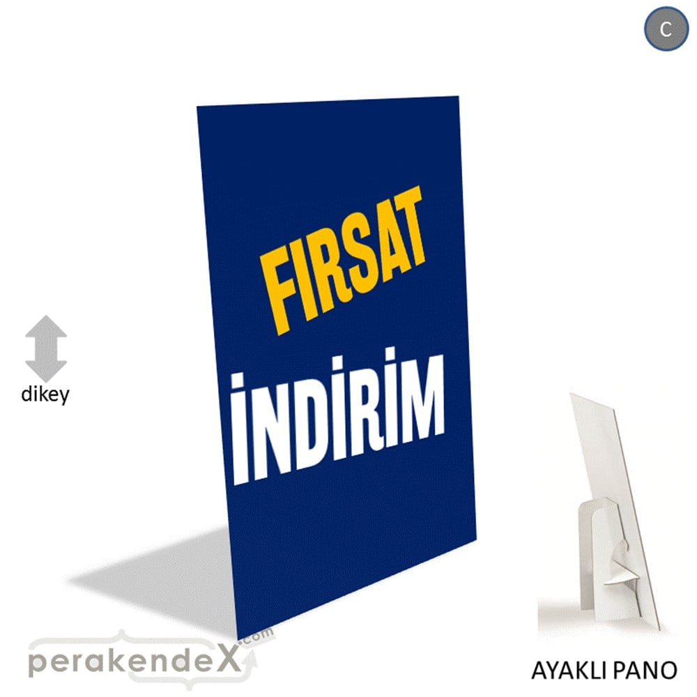 fırsat indirim AYAKLI REKLAM PANOSU -dikdörtgen,tek yön baskı
