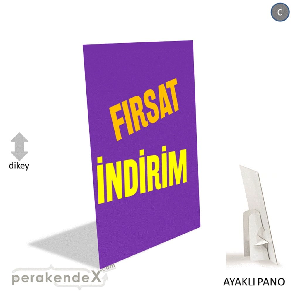 fırsat indirim AYAKLI REKLAM PANOSU -dikdörtgen,tek yön baskı