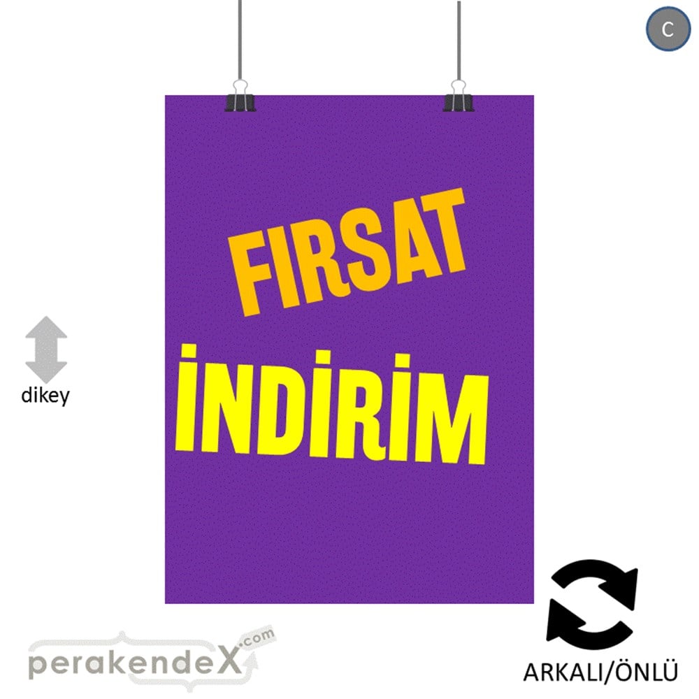 fırsat indirim SERT PLASTİK POSTER -dikdörtgen,çift yön baskı