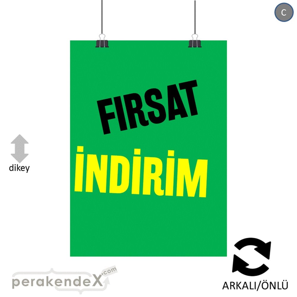 fırsat indirim SERT PLASTİK POSTER -dikdörtgen,çift yön baskı