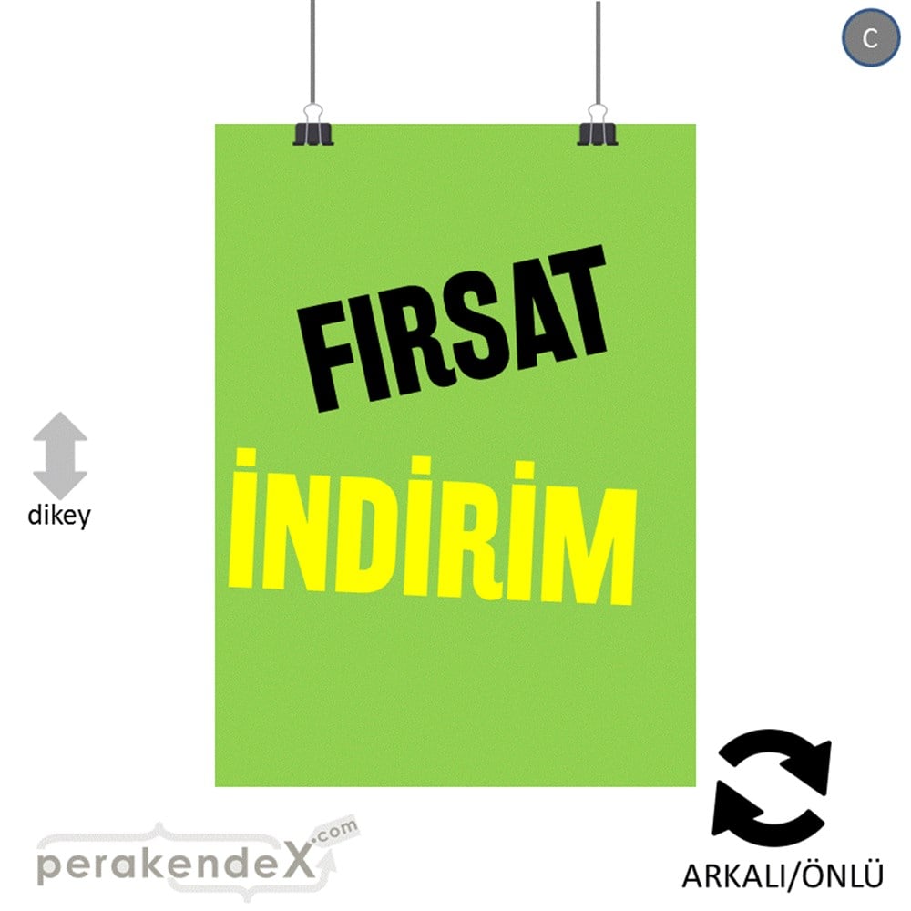 fırsat indirim SERT PLASTİK POSTER -dikdörtgen,çift yön baskı