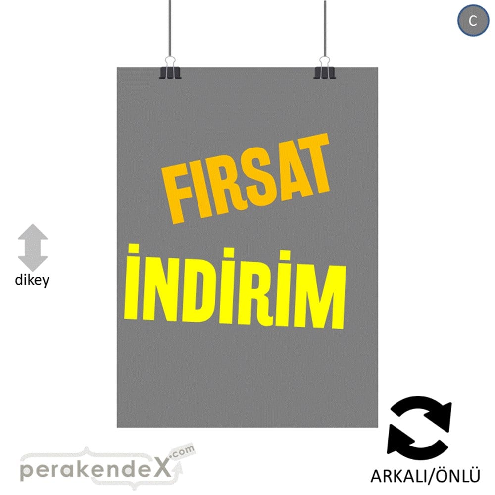 fırsat indirim SERT PLASTİK POSTER -dikdörtgen,çift yön baskı