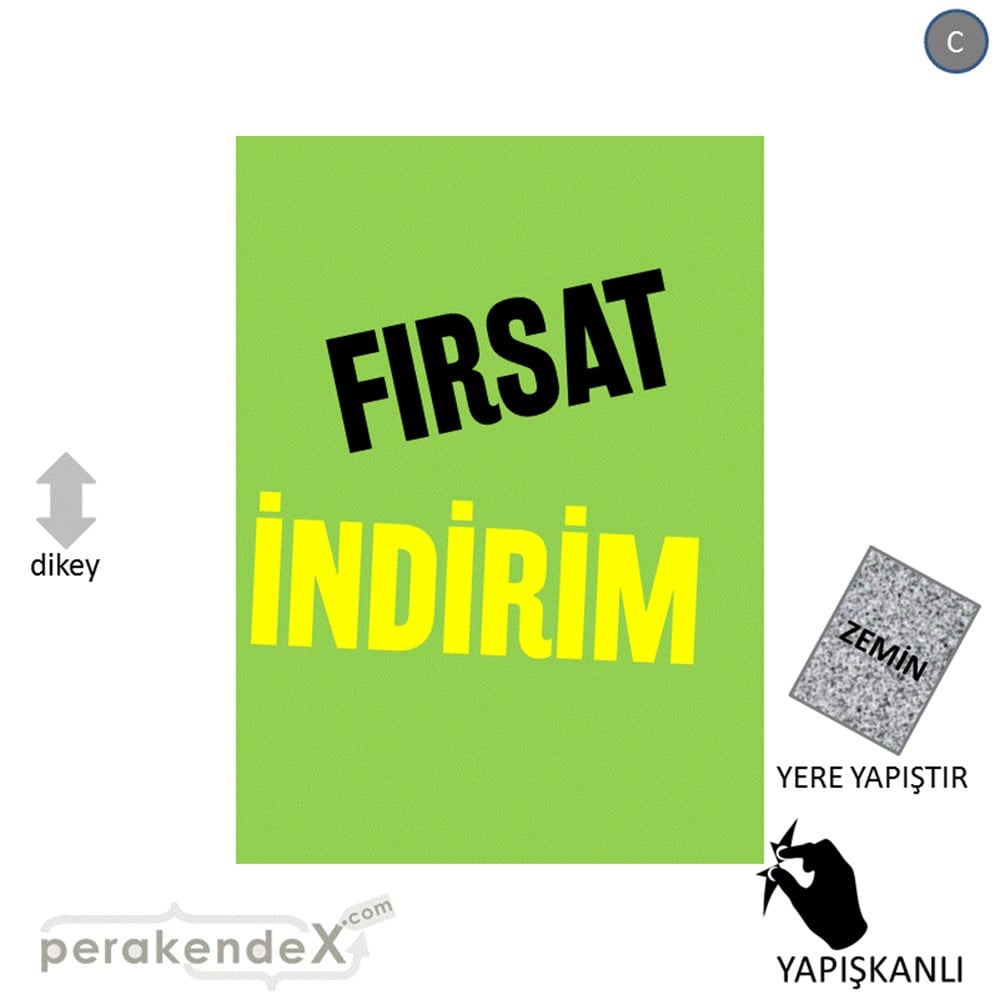 fırsat indirim YER ZEMİNE YAPIŞIR -dikdörtgen,tek yön baskı
