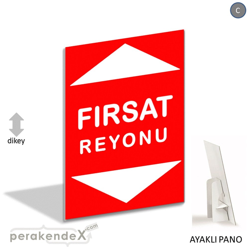 fırsat reyonu yönlendirme AYAKLI REKLAM PANOSU -dikdörtgen,tek yön baskı