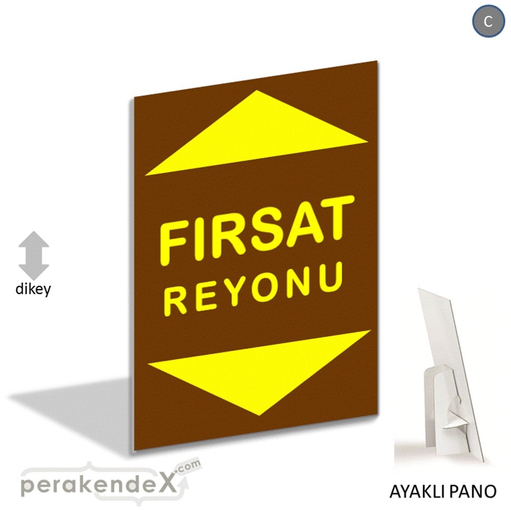 fırsat reyonu yönlendirme AYAKLI REKLAM PANOSU -dikdörtgen,tek yön baskı